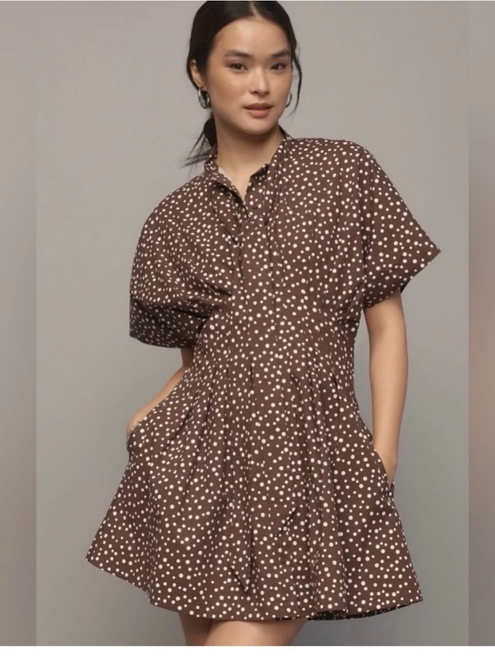 white button dress Front Mini Dress- All Dresses AW25 SALE D1 Perfect for concerts or Women's Candy Cane Dress Color:BTulip